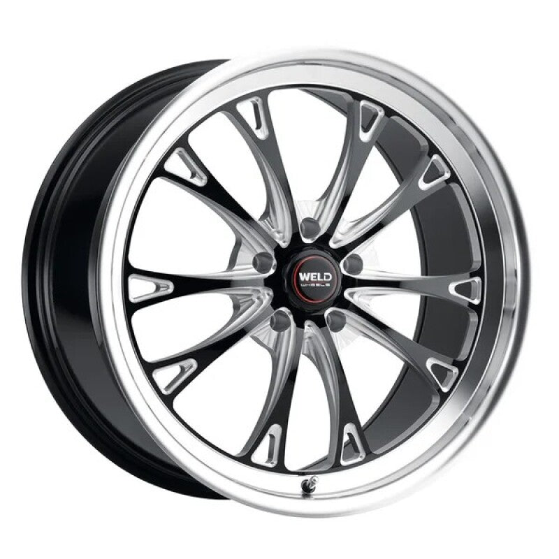 Weld 17x10 / 5x114.3 / ET +49 Belmont Drag S157 Wheel - Gloss Black W/ Milled Spokes