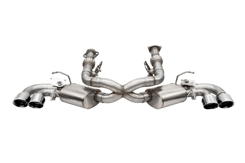 Corsa 20-25 Corvette C8 3in Valved Cat-Back 4.5in Pol Quad Tips Fits Factory Perf Exhaust DeletesAFM