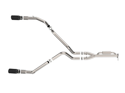aFe 21-24 Ford F-150 Vulcan Series 3 IN to 3-1/2 IN Stainless Steel Cat-Back Exhaust System - Black