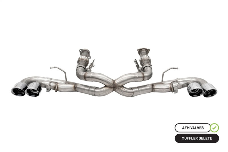 Corsa 20-25 Corvette C8 3in Xtreme Cat-Back Exhaust 4.5in Pol Quad Tips - Integrates stock AFM Valve