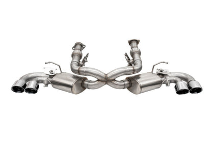 Corsa 20-25 Corvette C8 3in Valved Cat-Back 4.5in Pol Quad Tips Fits Factory Perf Exhaust DeletesAFM