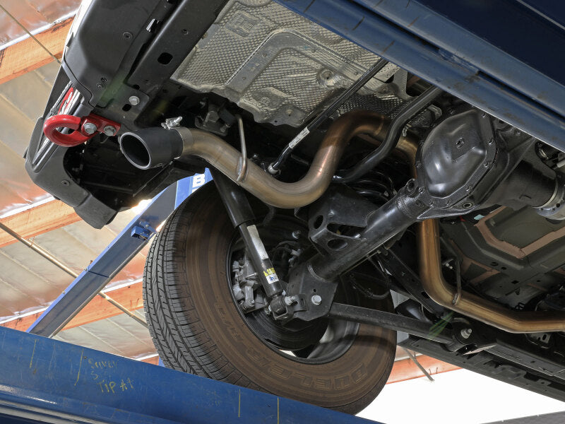 aFe MACH Force-Xp Axle-Back Exhaust System w/Black Tip 18-20 Jeep Wrangler L4-2.0T / V6-3.6L