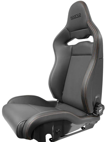 Sparco Seat SPX Special Edition Black/Red w/ Gloss Carbon Shell - Right
