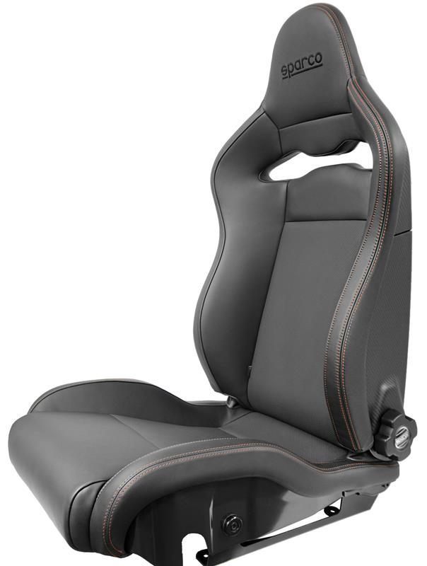 Sparco Seat SPX Special Edition Black/Red w/ Gloss Carbon Shell - Left