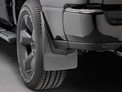 WeatherTech 19+ Dodge Ram w/o Factory Flares Rear No Drill Mudflaps - Black